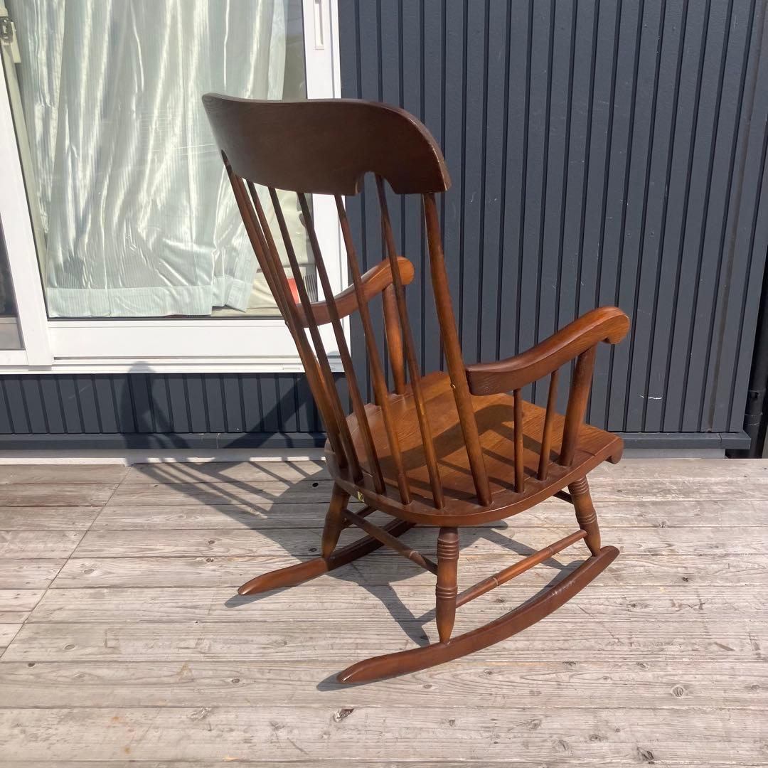 昭和レトロ 飛騨産業 キツツキ 木製 ロッキングチェア アームチェア 古家具
