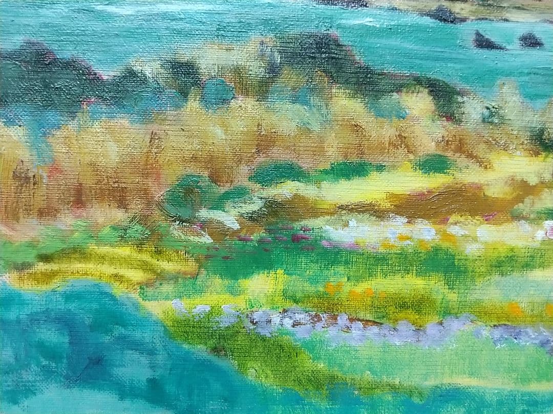 「雨後」房総白浜 絵画 F4 油彩画 油絵 絵画 風景画 アート