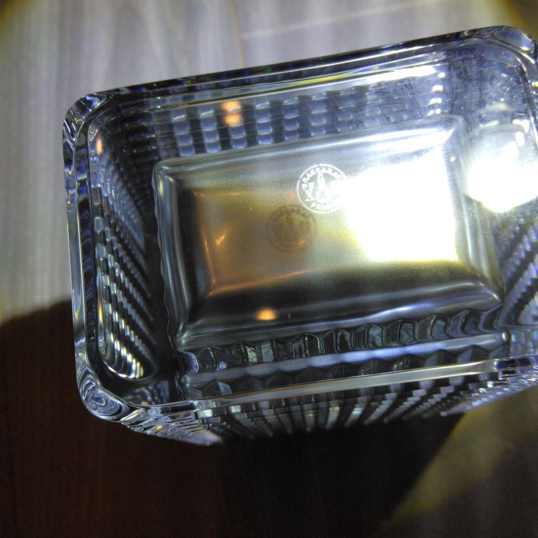 美品　Baccarat バカラアイベースSスクエア希少色シルバー　専用箱付き