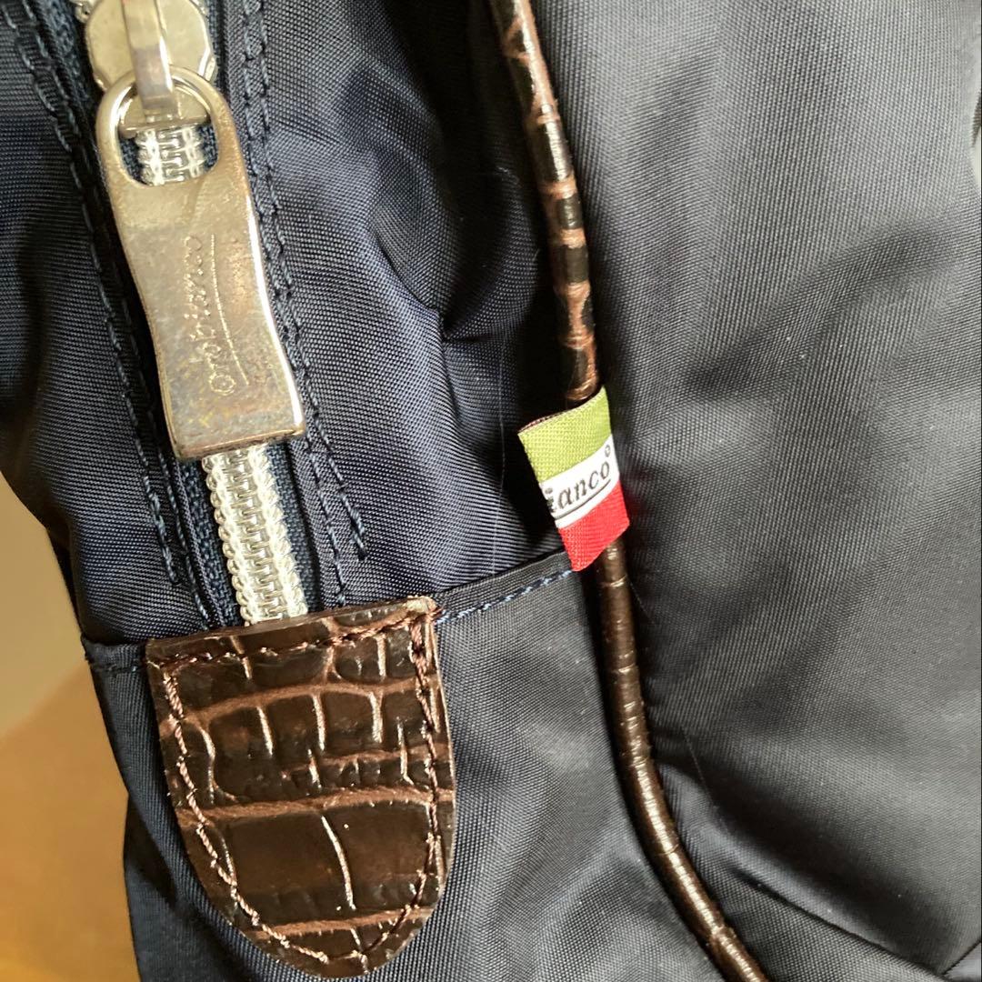 【まる】オロビアンコ クロコ型押しビジネストートバッグ2way ネイビー