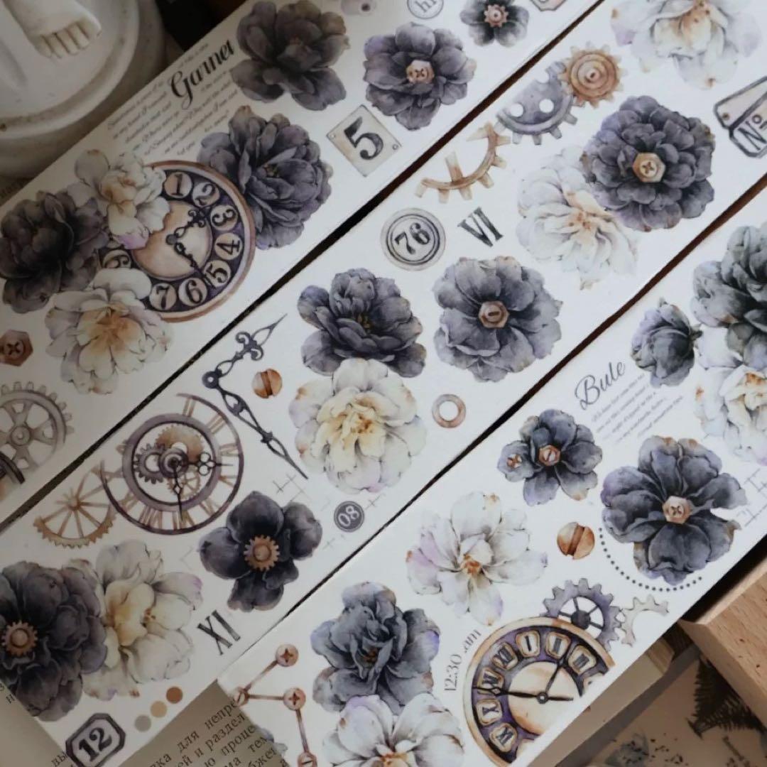 壹洱原创《烟墨白》海外マスキングテープ　マステ 【2372】