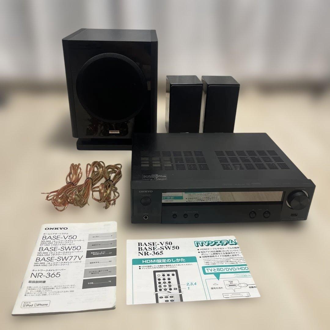 ONKYO NR-365 AVアンプ スピーカー、AC電源スピーカーケーブルあり
