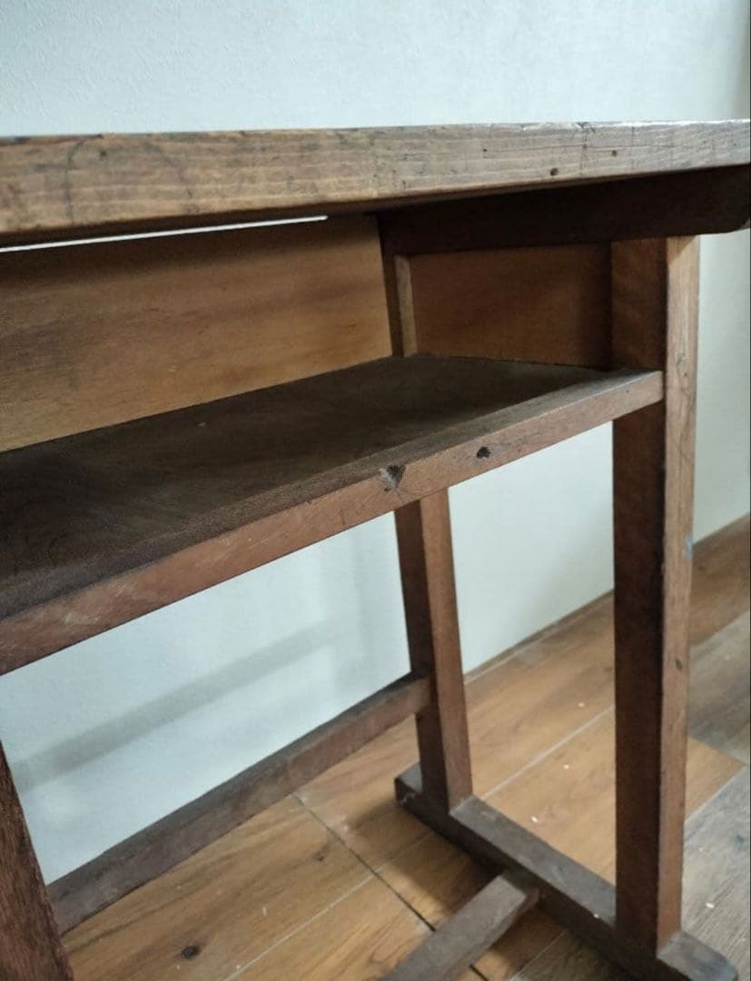 アンティーク　机　学習机　古道具/昭和レトロ/小学校机