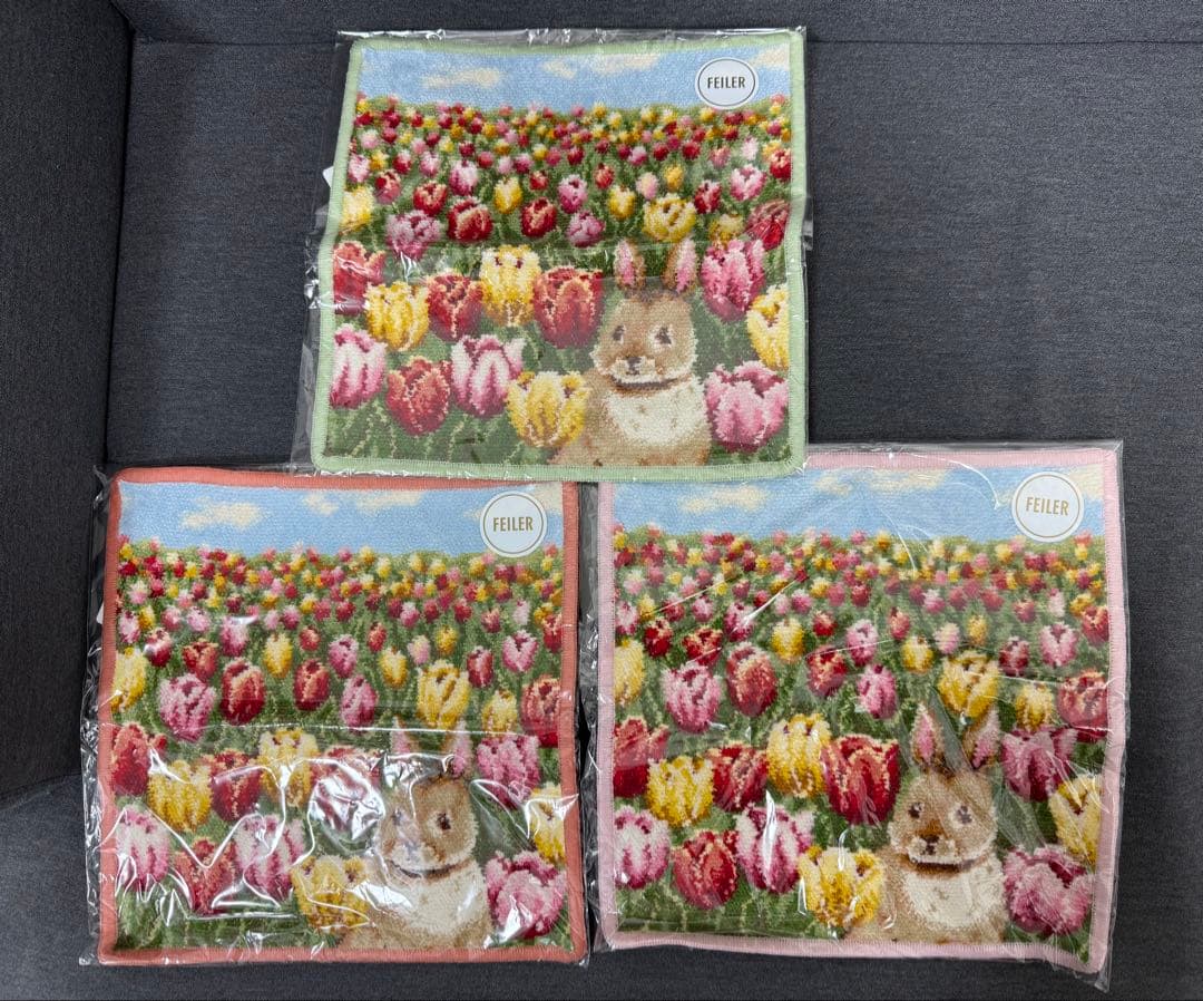 フェイラー コスメキッチン チューリップ ラビット ハンカチ 3枚セット