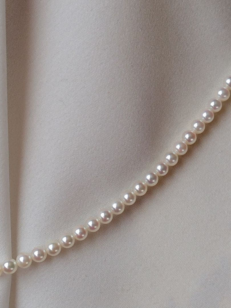 K18WG スライド式アジャスター付き アコヤ真珠ベビーパールネックレス