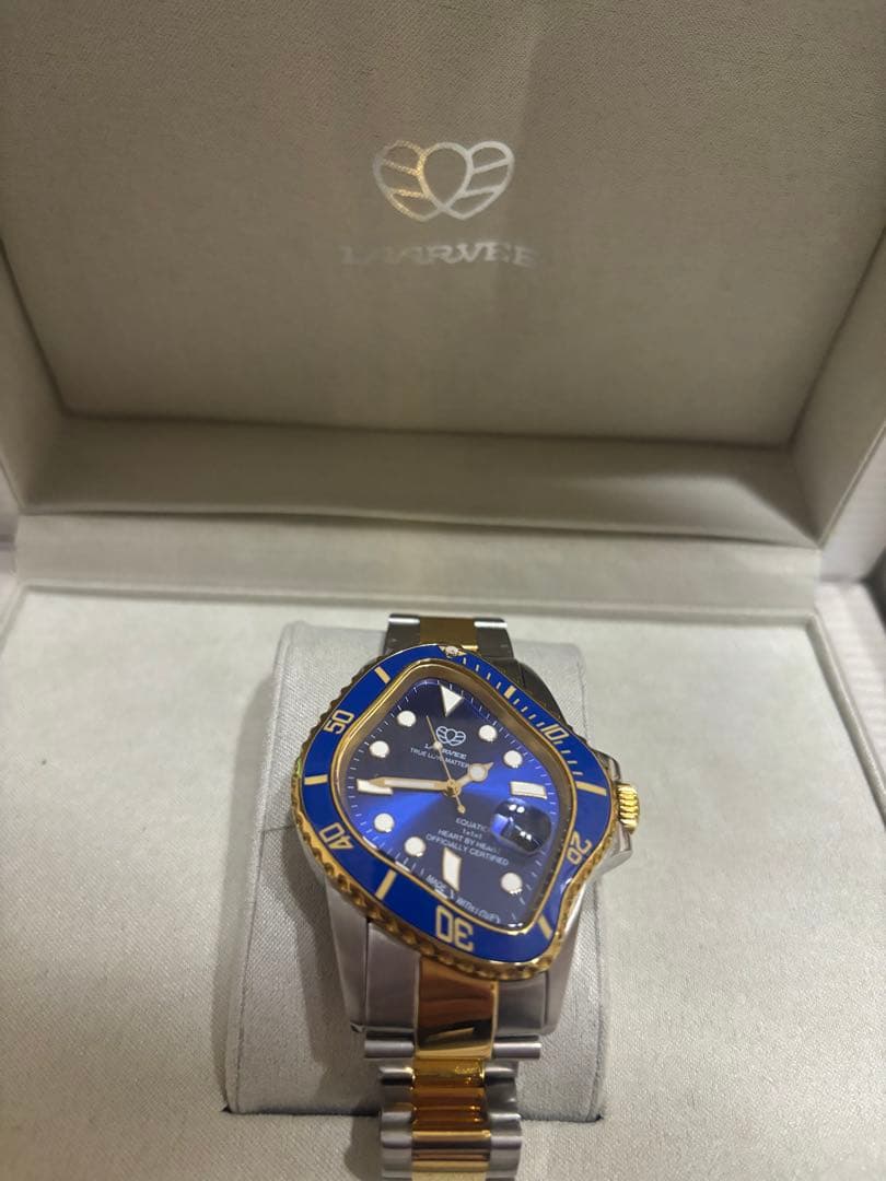 LAARVEE(ラーヴィー) ゴールド ブルー ダイバーズウォッチ