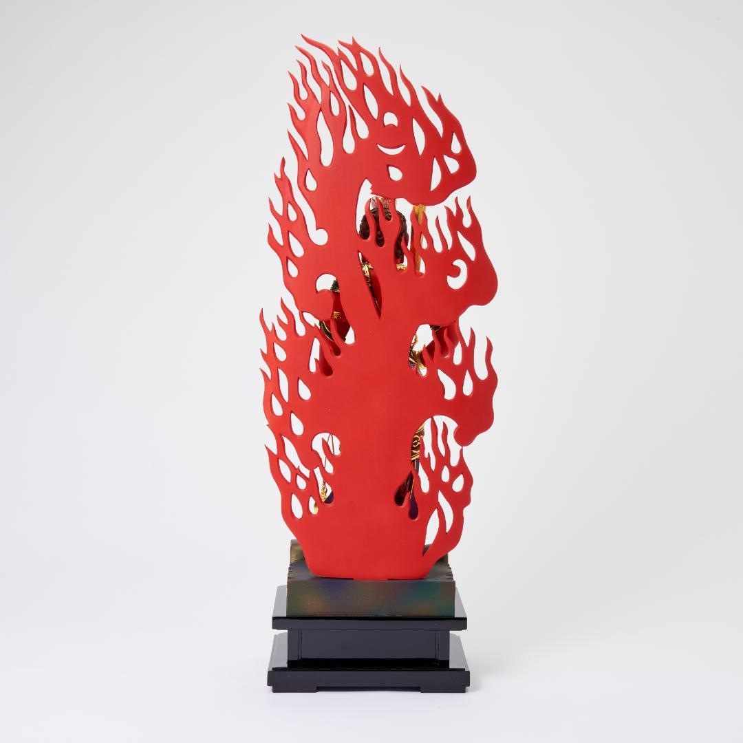 楠　立赤不動明王　70ｃｍ　濃彩切金 #072