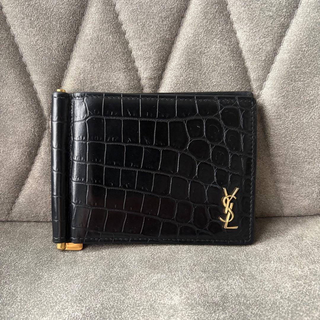 サンローラン YSL クロコダイル マネークリップ タイニー カサンドラ