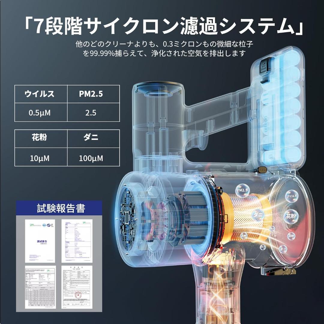 掃除機 コードレス 軽量 58自立式 充電スタンド サイクロン コードレス掃除機