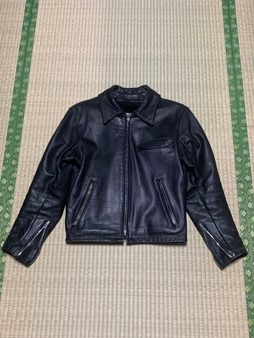 Schott シングルライダース レザージャケット 黒