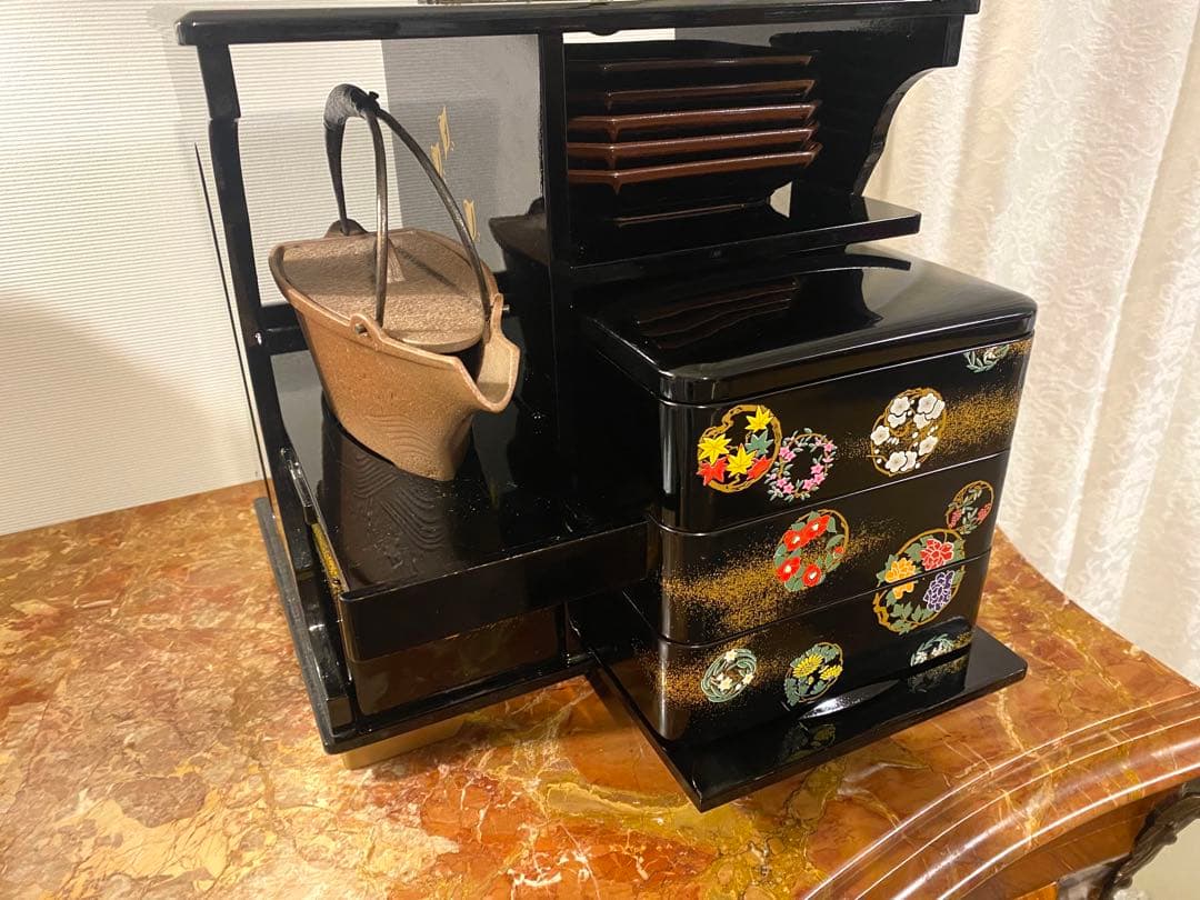 漆器 お重箱とお屠蘇セット　取皿5枚　お猪口5個