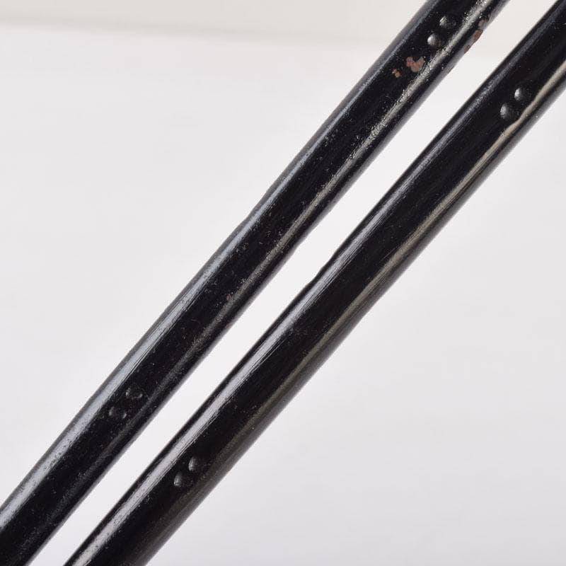 茶道具　御釜師　大西清右衛門作　鐵風炉火箸　共布　烽玉代筆共箱　C　8671