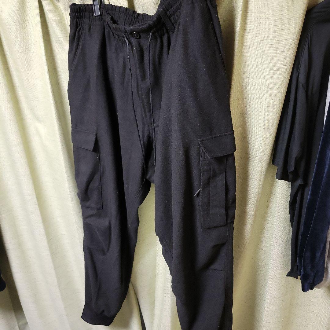 Y-3 ウール ポリエステル ブラック ジョガーパンツ サイズXL