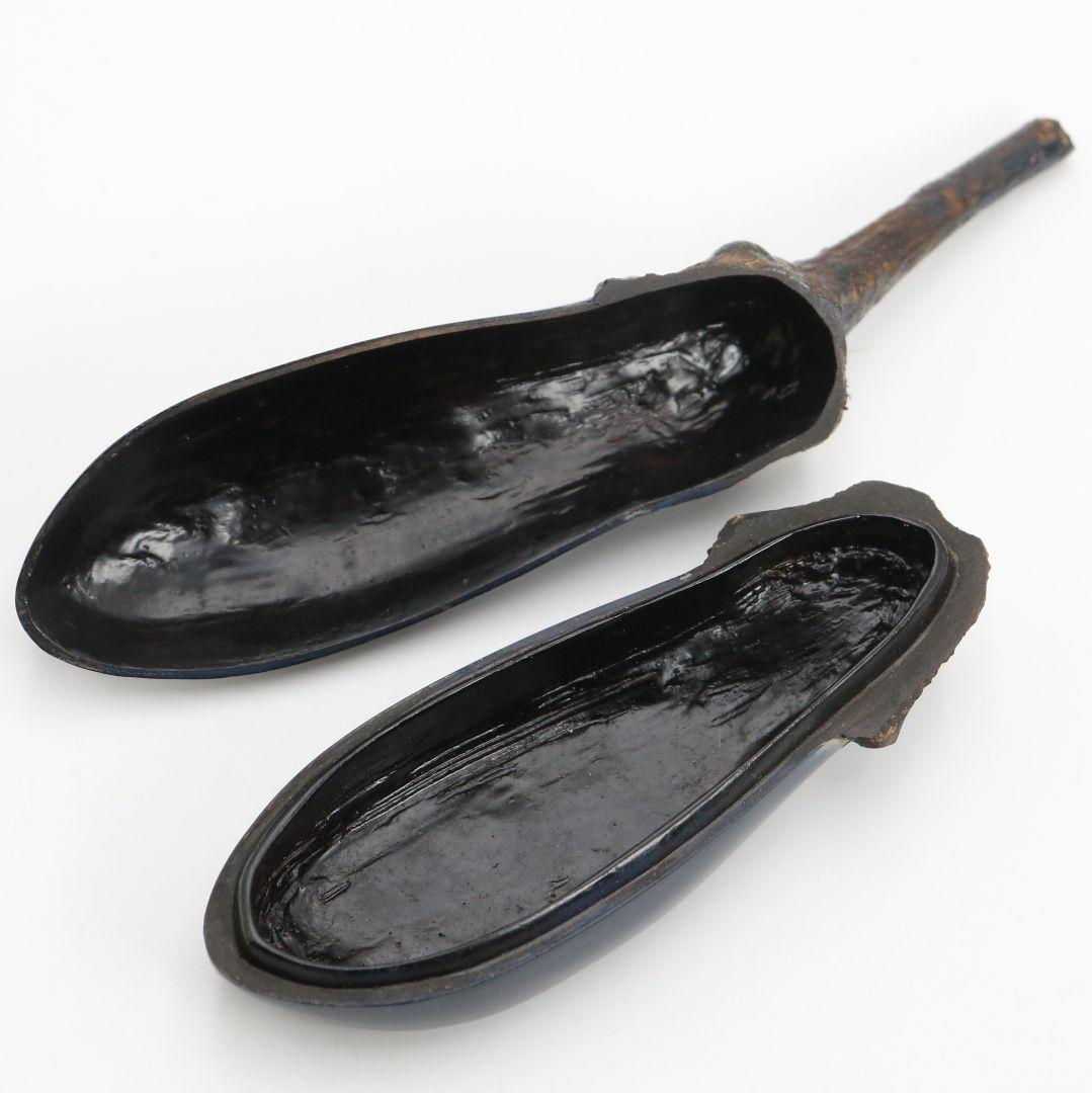 田中健智作 乾漆 茄子香合 茶道具 共箱　C898