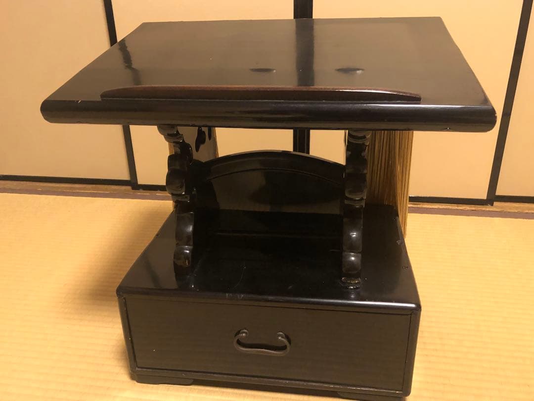 浄瑠璃　義太夫　見台　蒔絵　漆器　歌舞伎　文楽　三味線