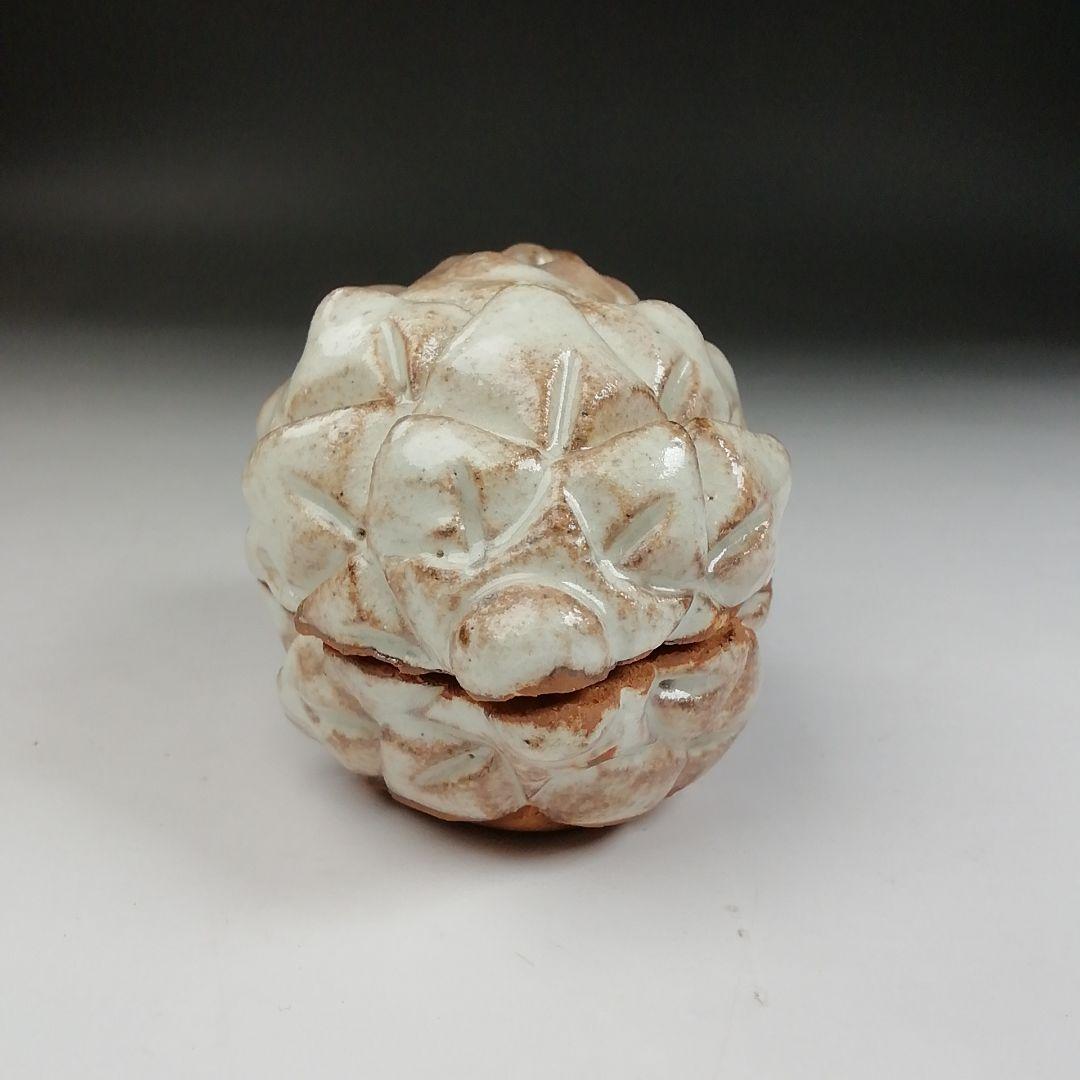 Ｔ８０４　香合　『萩松笠　香合』『納富鳥雲 作』　共箱　茶道具