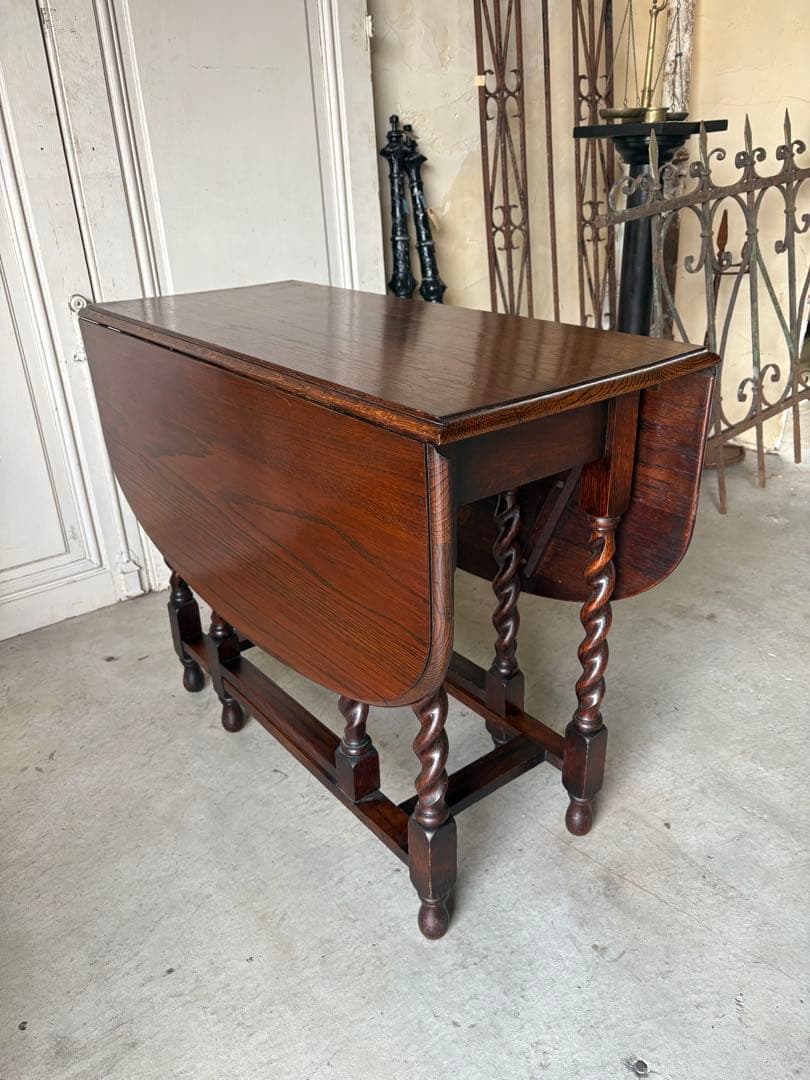 ゲートレッグテーブル/オーク/スピンドルレッグ