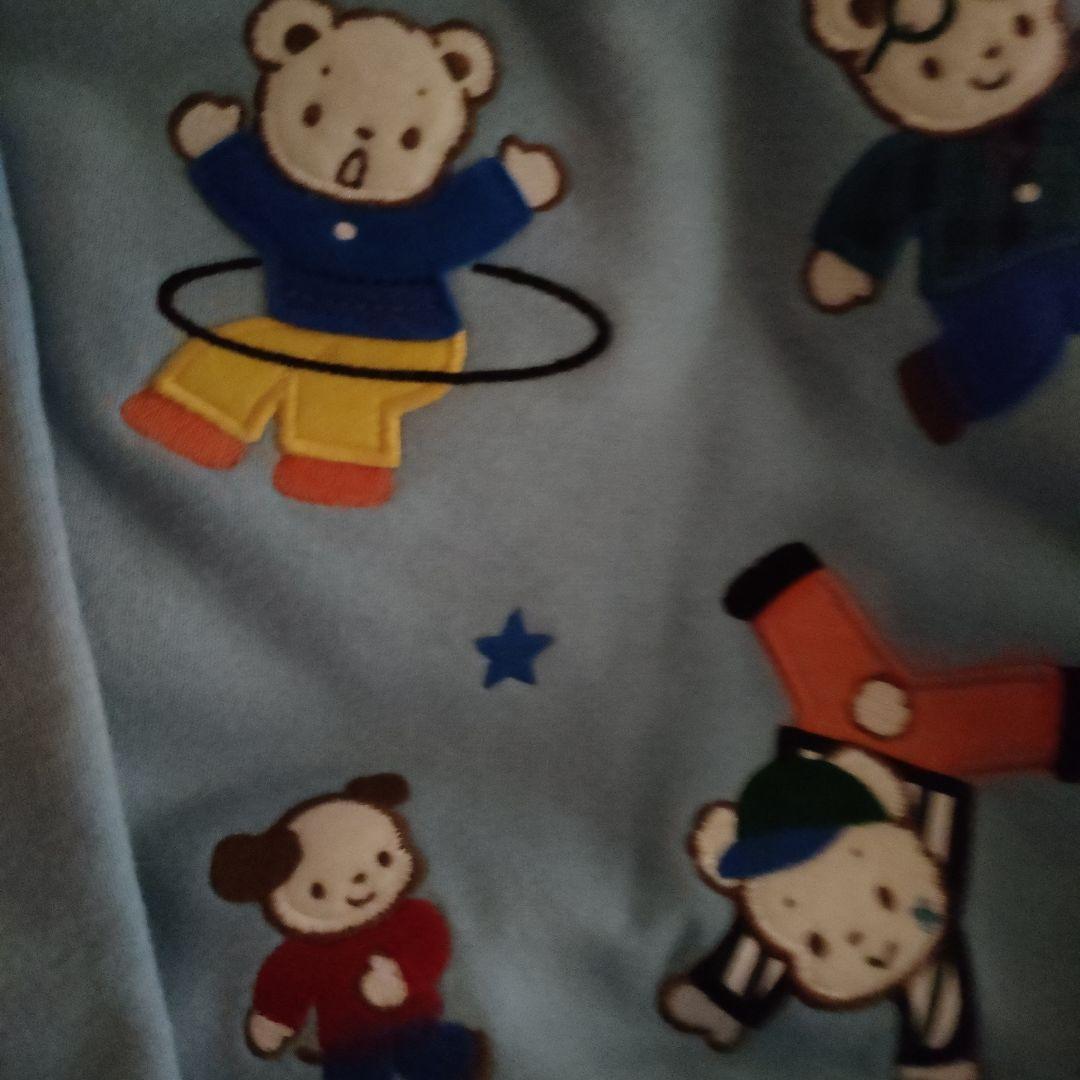 ファミリア水色 クマアップリケ トレーナー