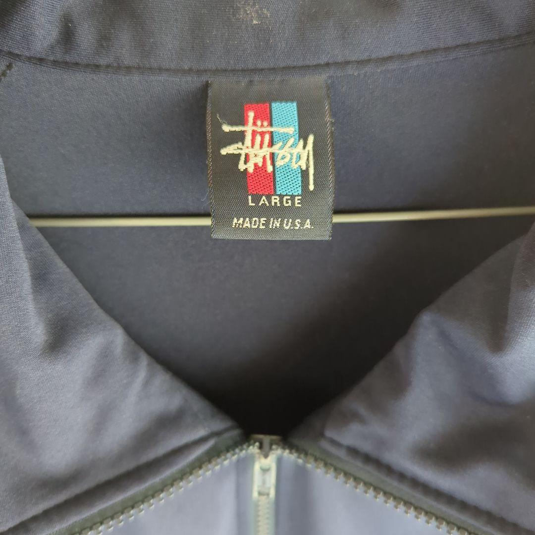 STUSSY ジャ―ジ　半袖　美品　ネイビー　ＵＳＡ製　Lサイズ