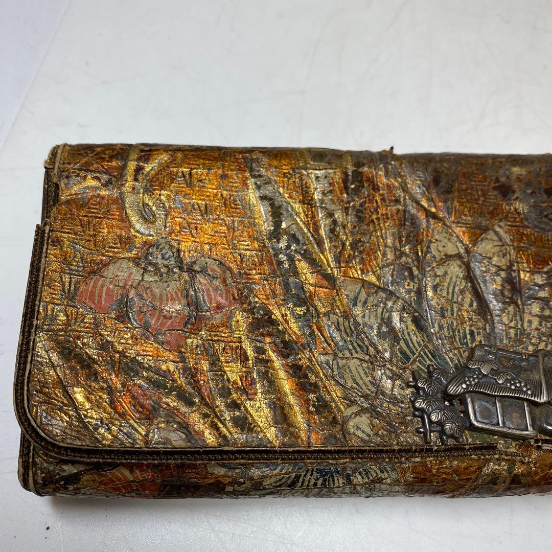 江戸時代　金唐草　銀細工金具　財布　タサオ　東さ8-0104☆2F