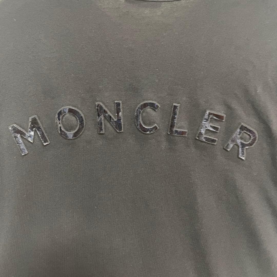 【特別価格】MONCLER ラバー　ロゴ Tシャツ 黒 半袖 立体ロゴ　英字