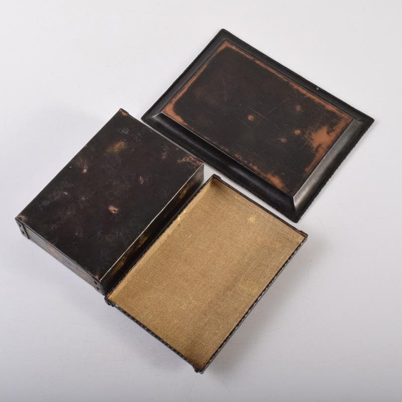 七宝焼　安藤七宝店　富士図　煙草入　煙草盆　共箱　V　7977