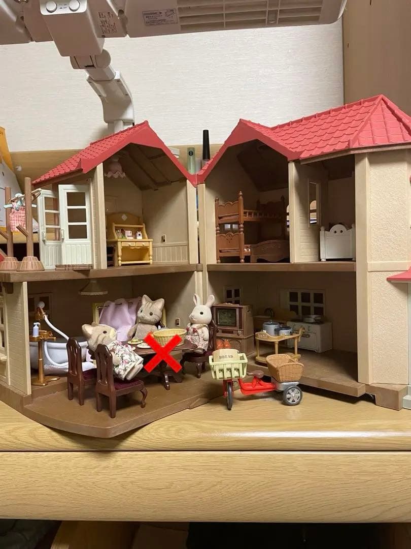 シルバニアファミリーあかりの灯る大きなお家 ファミリーカー テレビ お風呂