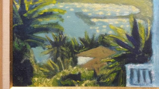 一枚の絵取扱作品　堀田高　直筆サイン『南仏カーニュにて　マントン暮色』0709C