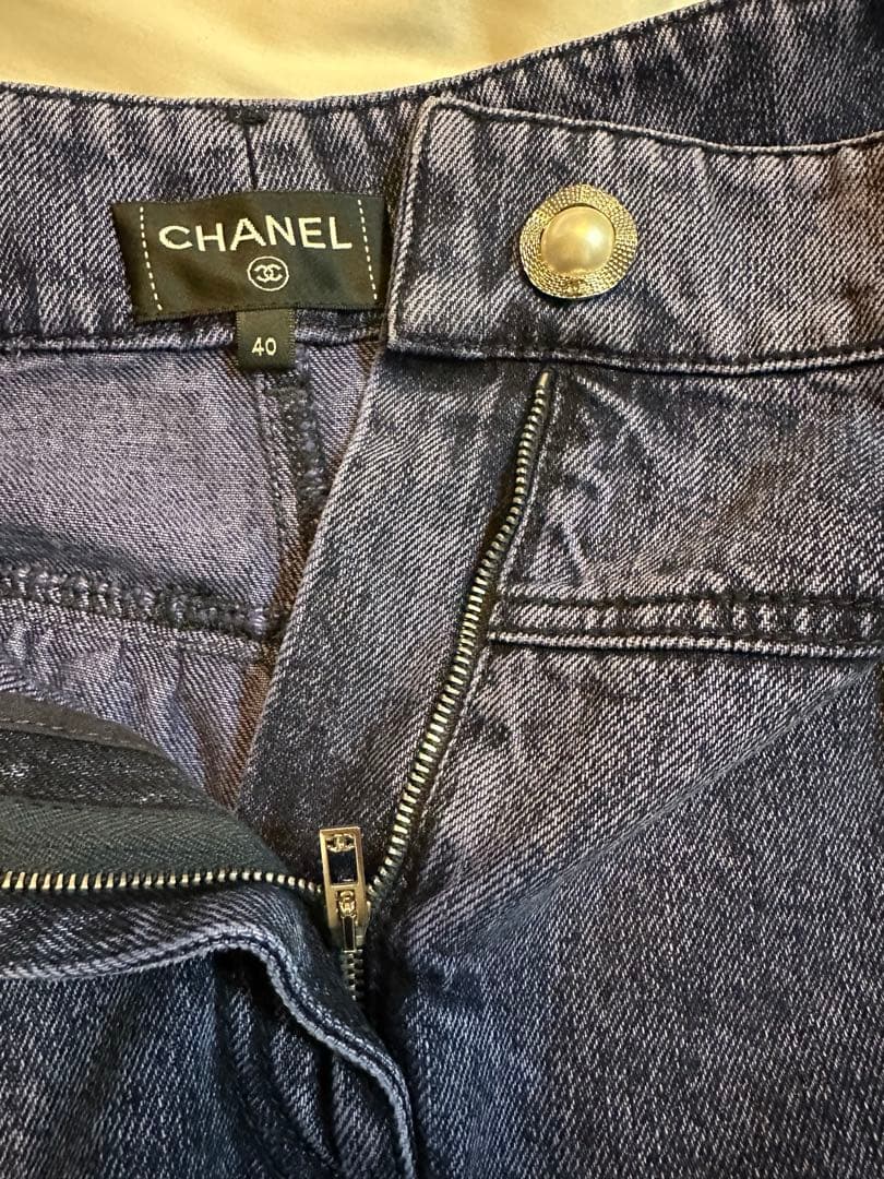 CHANEL デニムワイドパンツ
