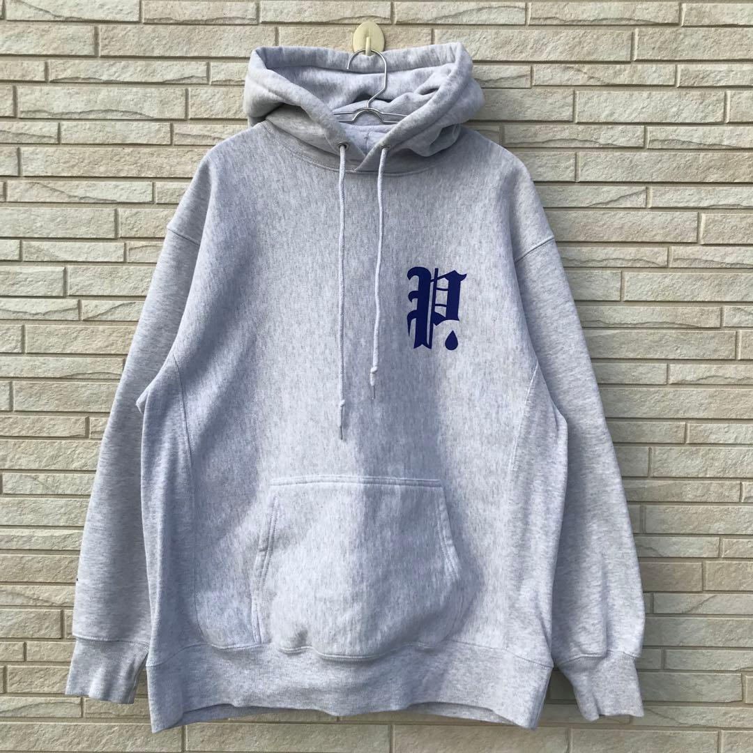 PHATRNK×SRVNTZ　パーカー　XL　アッシュグレー　ブルー