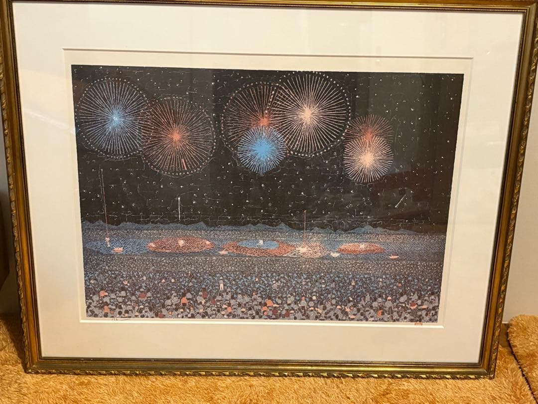 再々お値下げ！！山下清　長岡の花火　リトグラフ　あずま工芸　 173/300