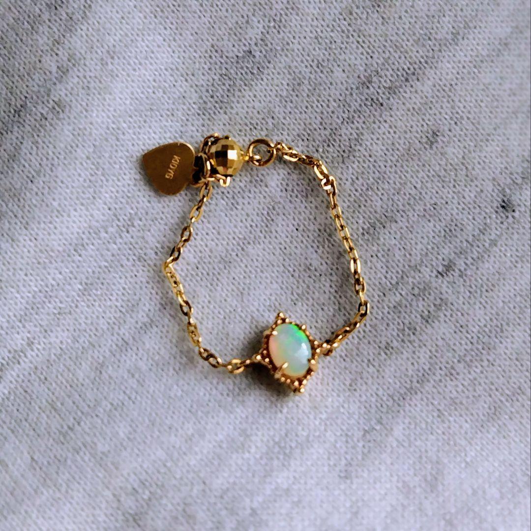 K10YG オパール チェーンリング NOIR DE POUPEE