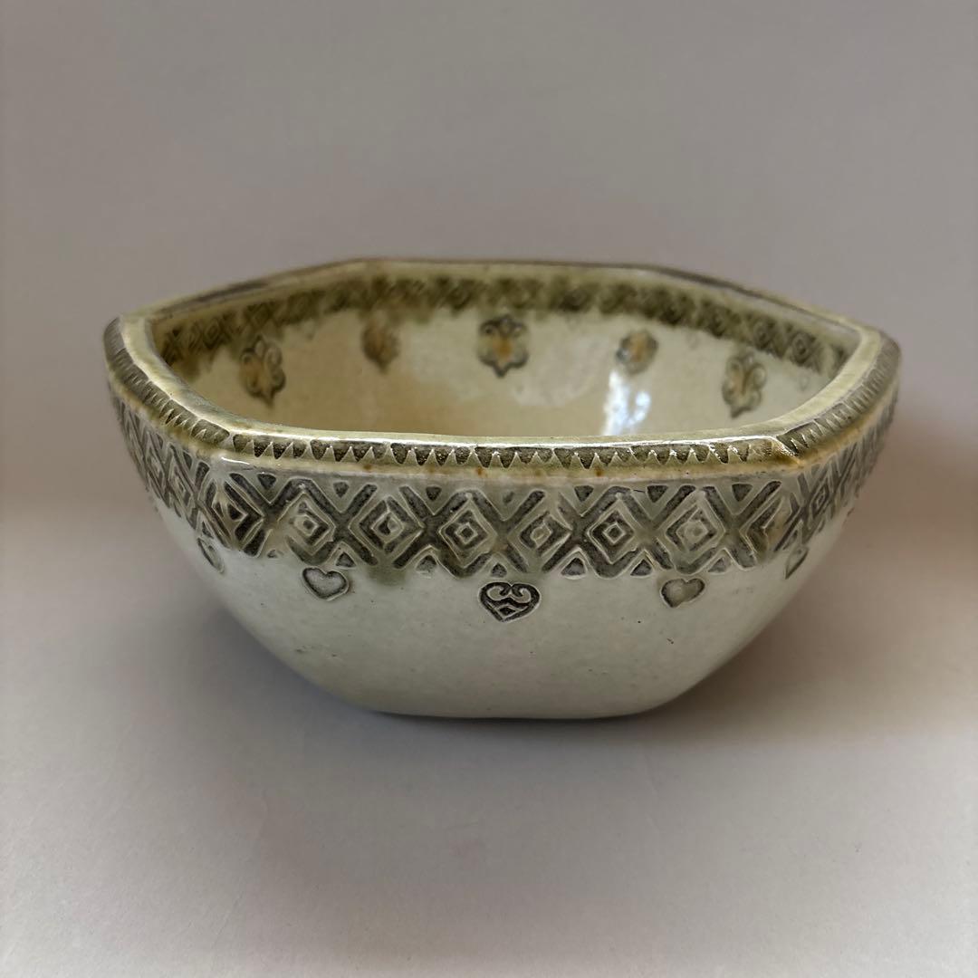 gmgmgm 専用 船木研児　舩木研兒　押紋六角鉢　民藝