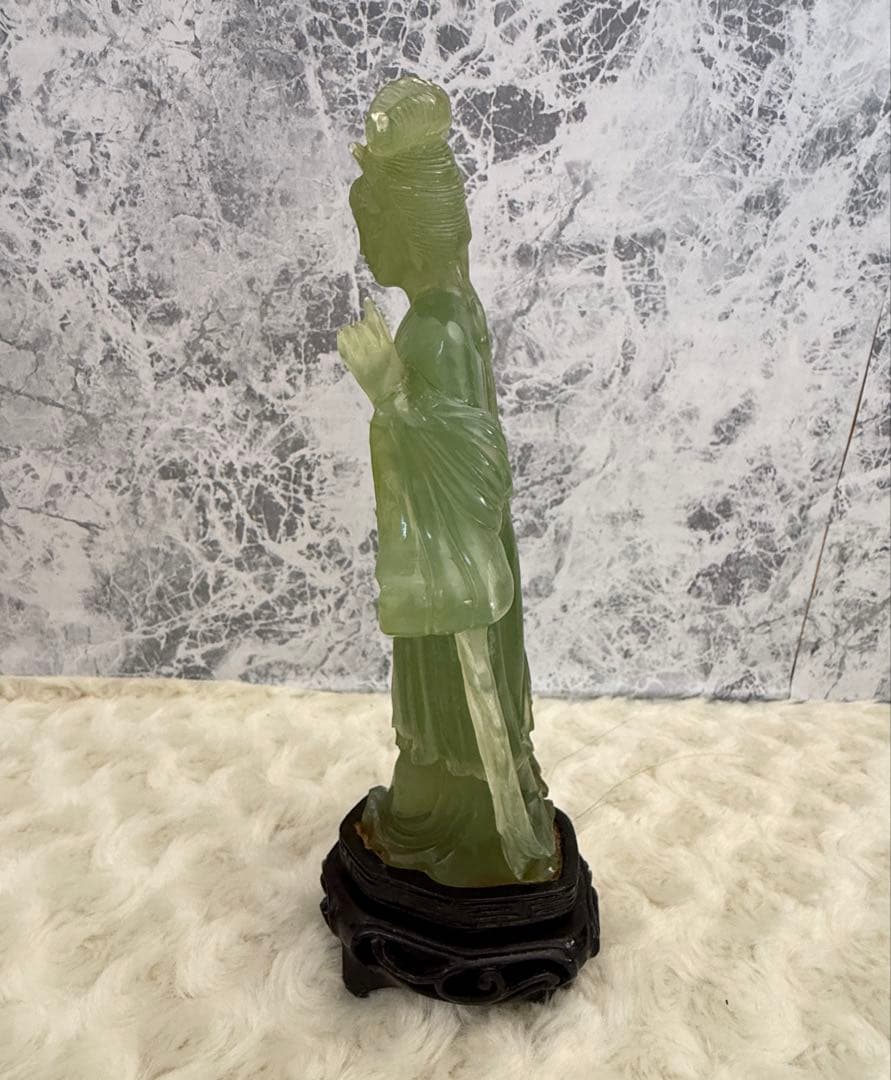 中国美術 翡翠？ 天女 置物 オブジェ インテリア