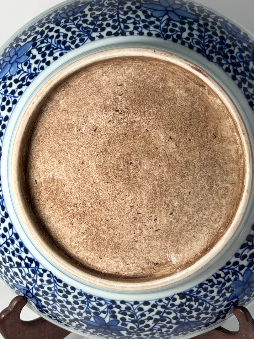 中国清時代　青花皿　直径 28.6㎝/西X-2