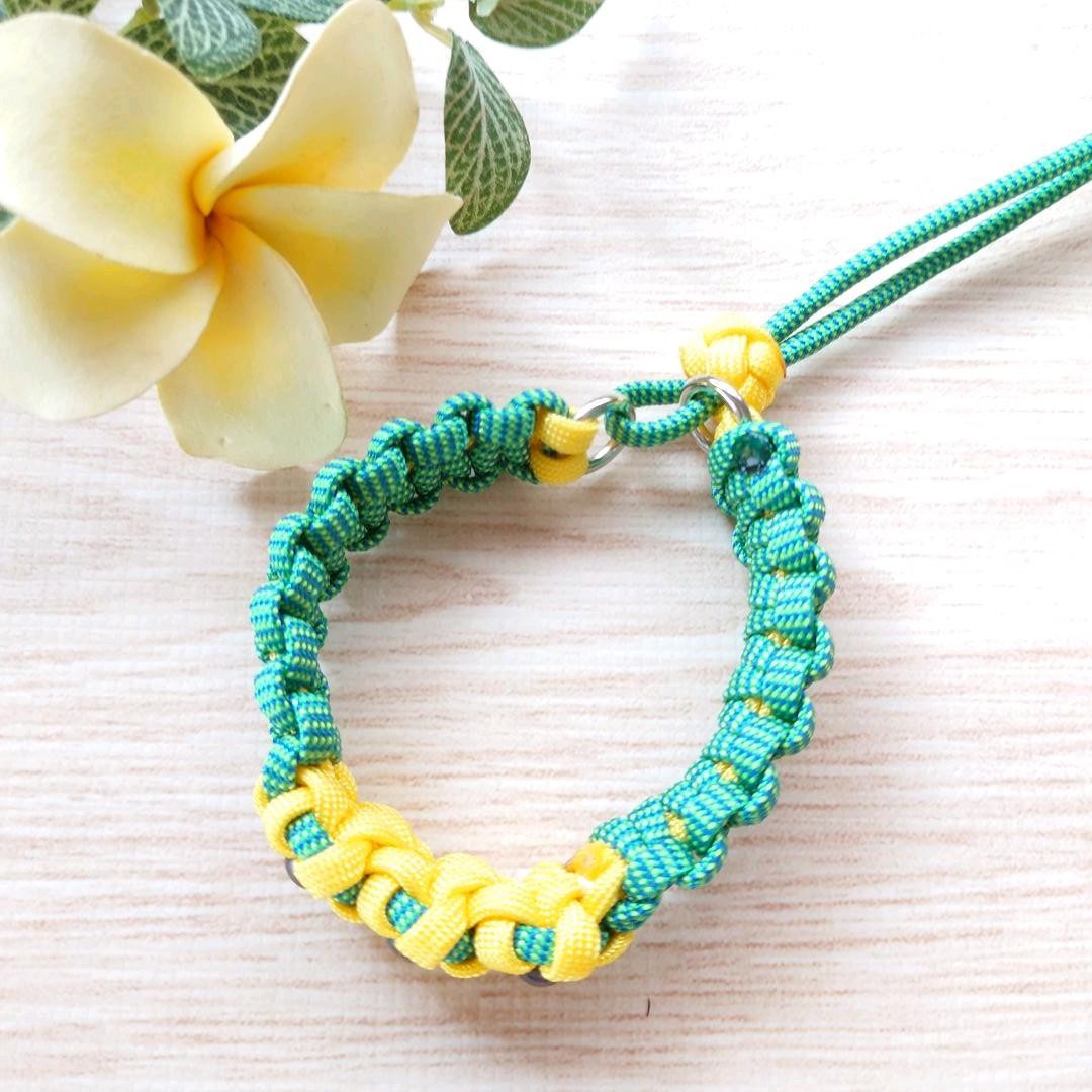 パラコードリード＆首輪一体型　ハーフチョークタイプ　ひまわり　№086