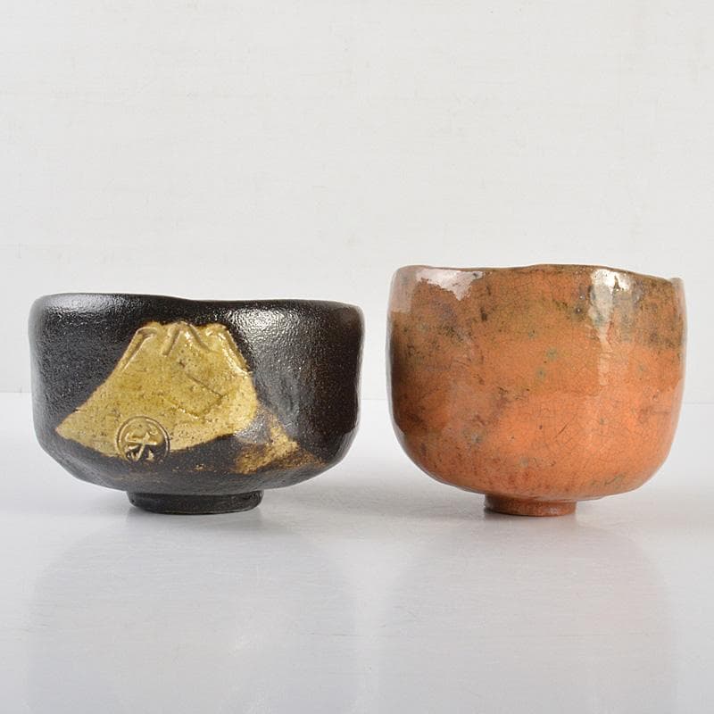 茶道具　古い赤楽茶碗　黒楽茶碗　2点まとめて　M　R6786