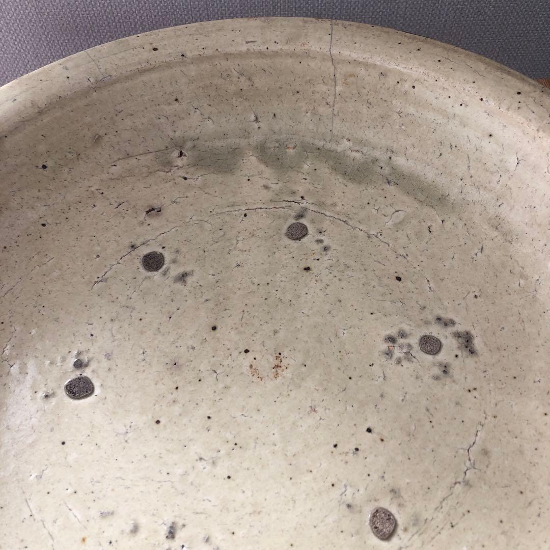 古瀬戸 黄瀬戸 石皿 大皿 丸皿 民藝 金継ぎ 骨董 アンティーク