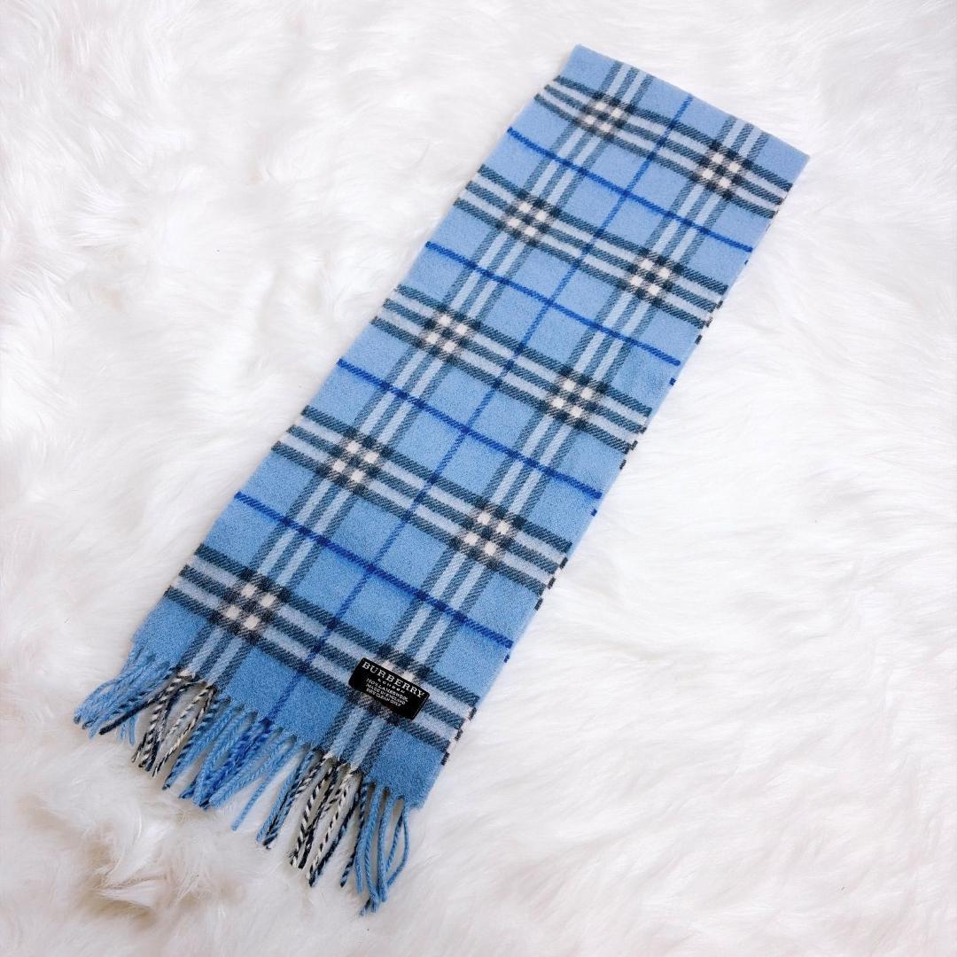 希少カラー　バーバリーロンドン　イギリス製　チェック柄　ウール　マフラー