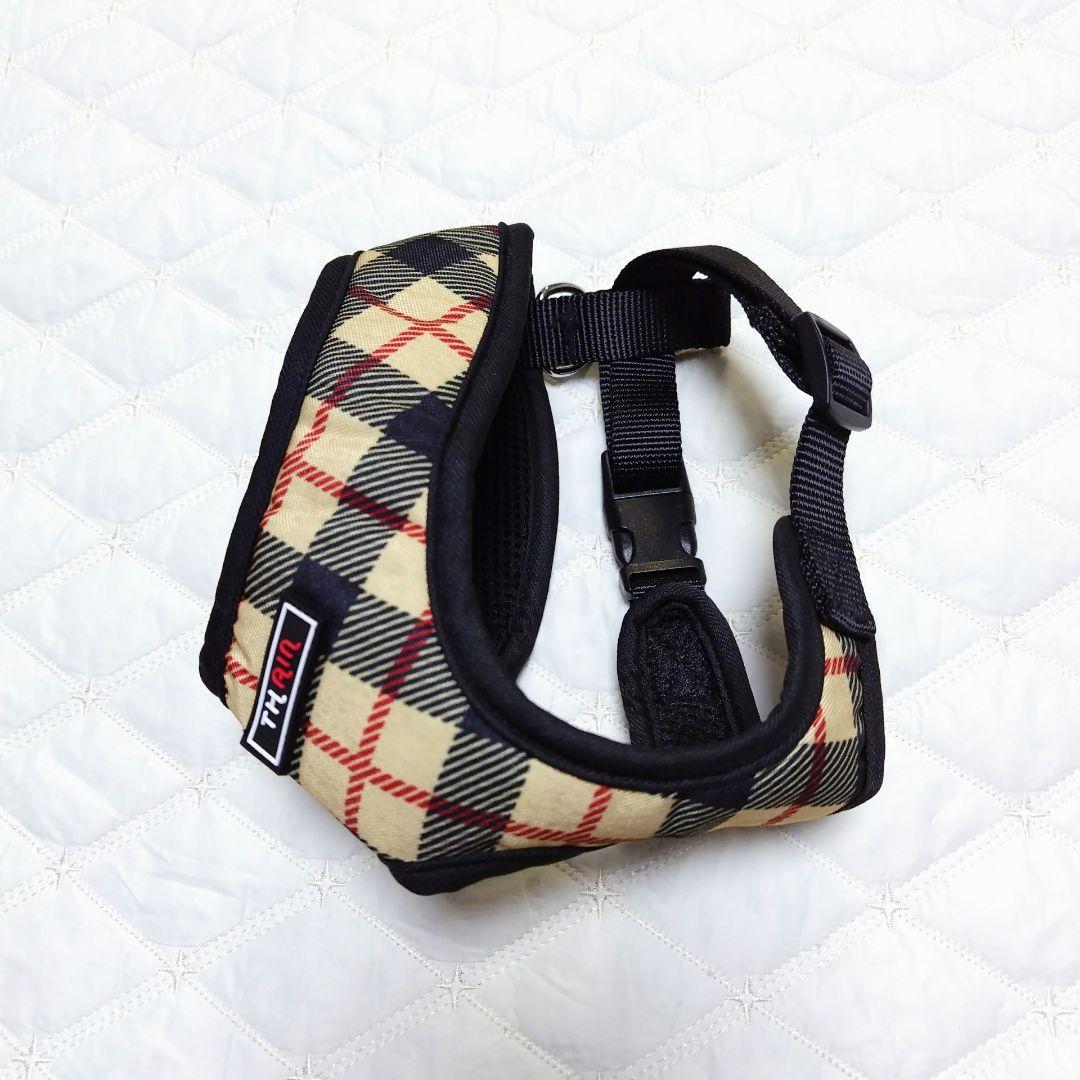 7*犬用 チェック柄 ハーネス M THAIN 犬 胴輪 通気 人気 胴輪 簡単
