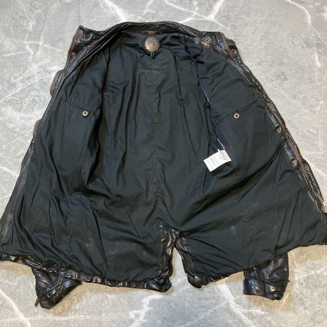 【希少】SANTACROCE バッファローレザー レザージャケット Sサイズ