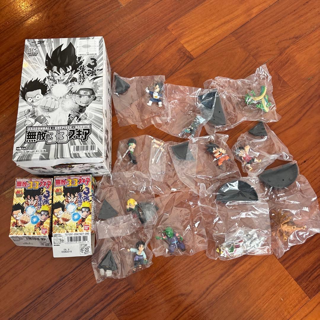 ワンピース　ドラゴンボール　ナルト　無敵の3×3フィギュア 12個セット