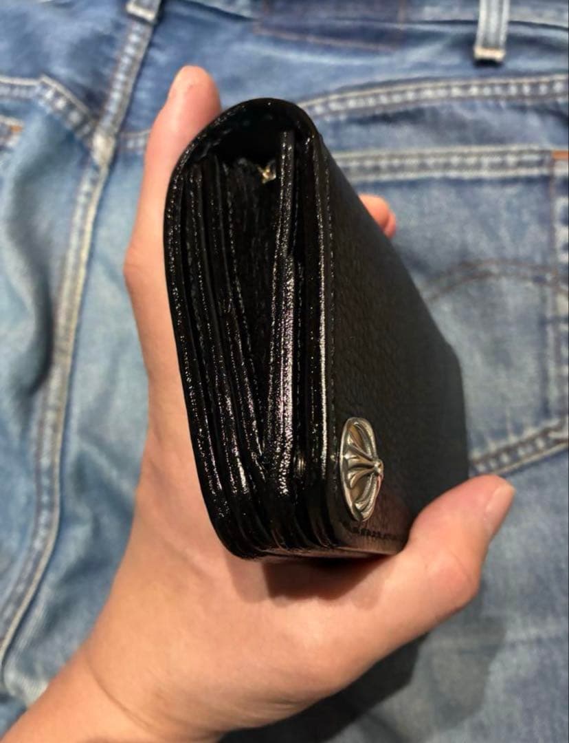 ミドルトラッカーウォレット　姫路レザー　シュリンク　シルバー925 クロスボール