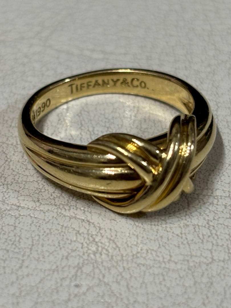 k18 Tiffany シグネチャー　リング　オールドティファニー　18金　希少