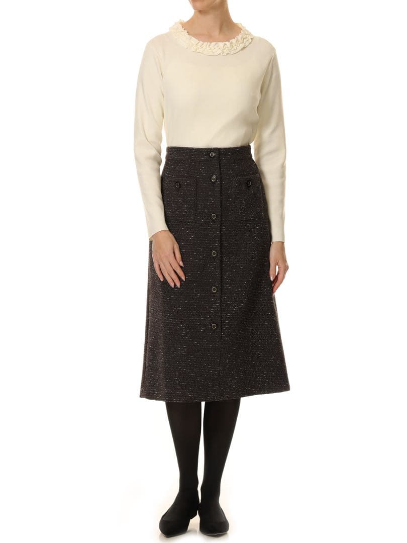 エムプルミエ　ファンシーニットツィードスカート34 タイムセール