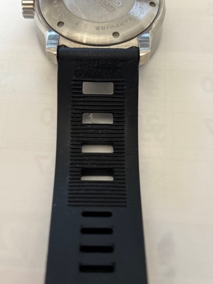 希少GRUPPO GAMMA ダイブマスター　ダイバーズウォッチ ラバーベルト