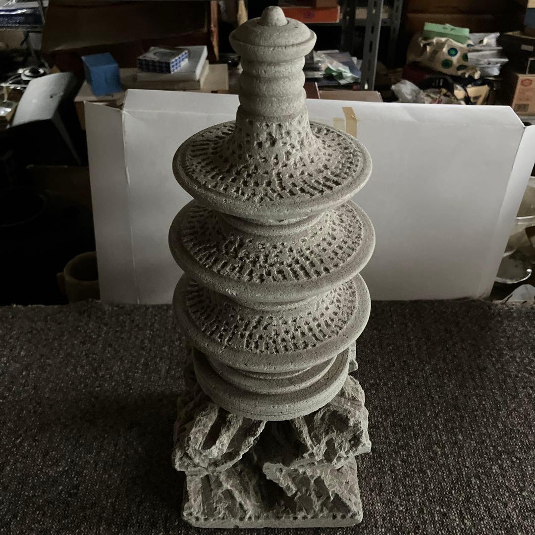 鹿沼大谷石　塔　工芸品　オブジェ　インテリア　和風　置物