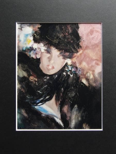 鶴岡義雄、マドモアゼル、希少限定大判画集画、新品高級額装付