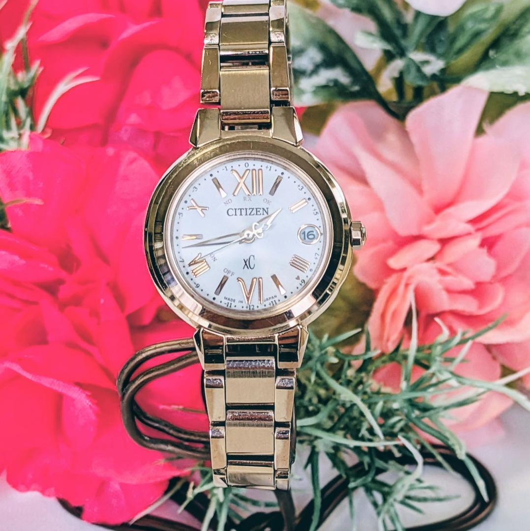 美品 CITIZENシチズン レディース腕時計xCクロスシー ゴールド キュート