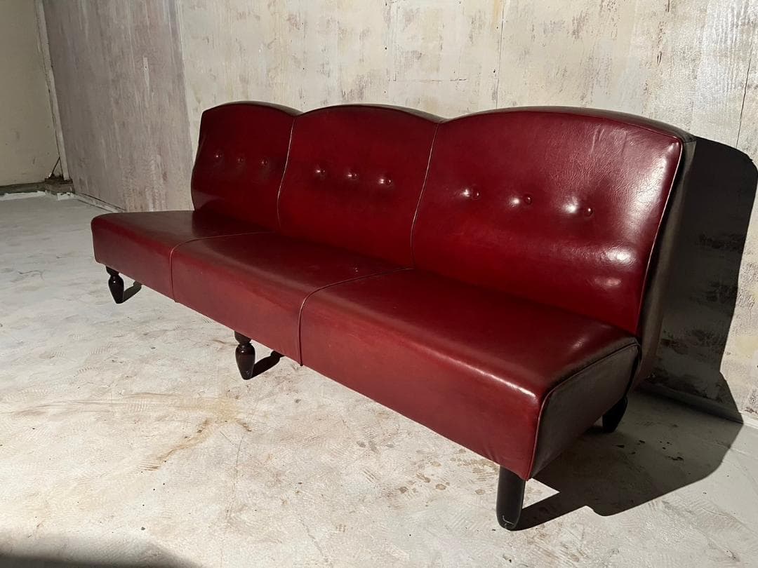 《１３１》３人掛けソファ　ビンテージ　昭和レトロ　アンティーク家具